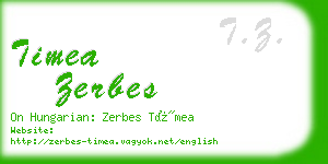 timea zerbes business card